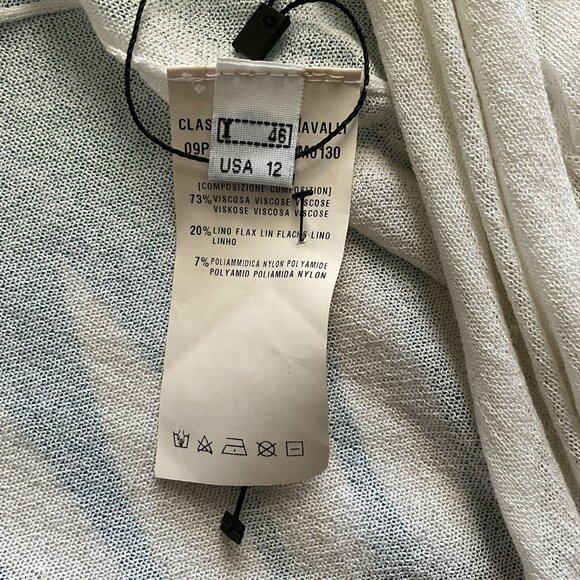 Class Roberto Cavalli White Sheer Embroidered Floral Cardigan Italy size 46 - Picture 6 of 7